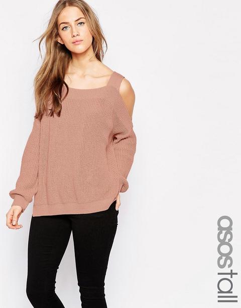 Jersey Grueso Con Hombros Descubiertos Y Aberturas Laterales De Asos Tall