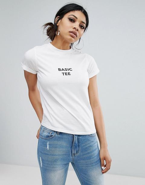 Camiseta Con Cuello Redondo Y Estampado Basic Tee De Daisy Street