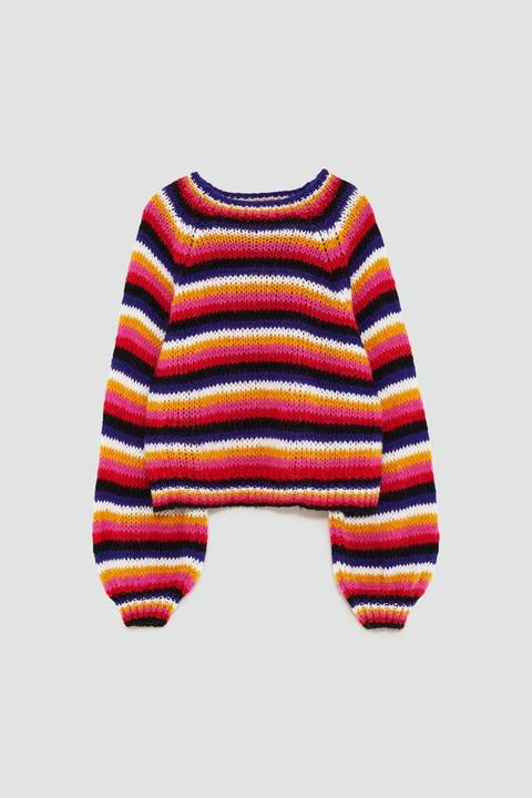 Pullover A Righe Multicolori