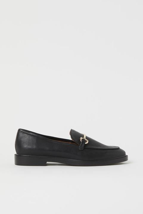 Snaffle-trim Loafers - Black