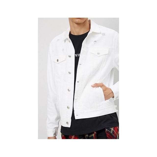 forever 21 white denim jacket