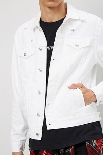 white denim jacket distressed