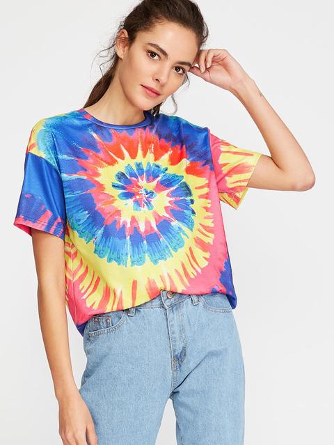 shein camiseta tie dye