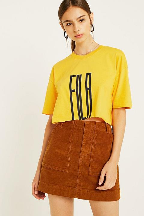 Fila Domenica Yellow Crop T-shirt - Womens S