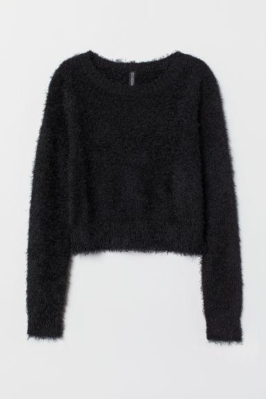 H & M - Pullover In Filato Peloso - Nero