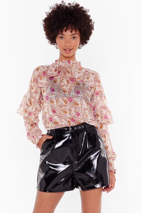 You Plant Stop Us Floral High Neck Blouse