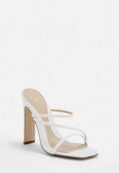 White Multi Strap Mules, White