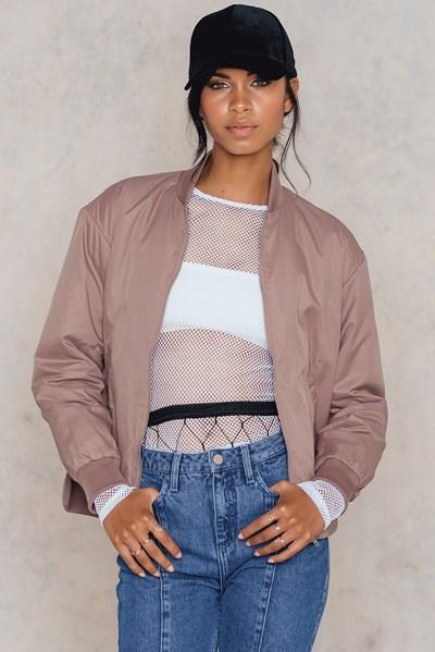 Na-kd Side Slit Bomber Jacket - Pink