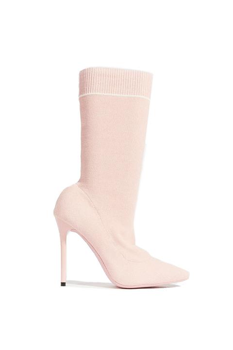 Janet Pink Sock Fit Pointed Stripe Heels