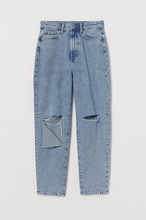 Mom High Ankle Jeans - Blue