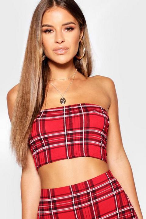 Petite Tartan Bandeau Top