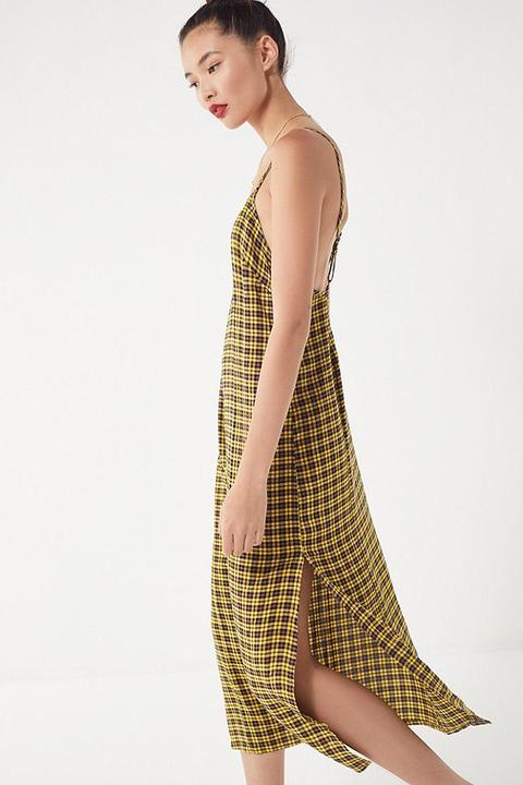 yellow plaid dress urban outfitters