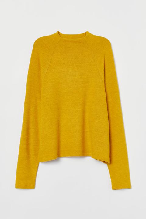 H & M - Top Con Collo Alto - Giallo