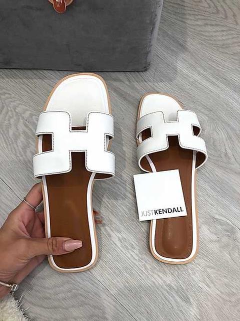 H Sandals - White