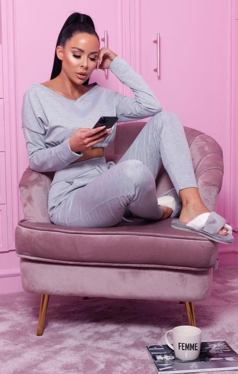 Grey Crop Loungewear Set - Deanna