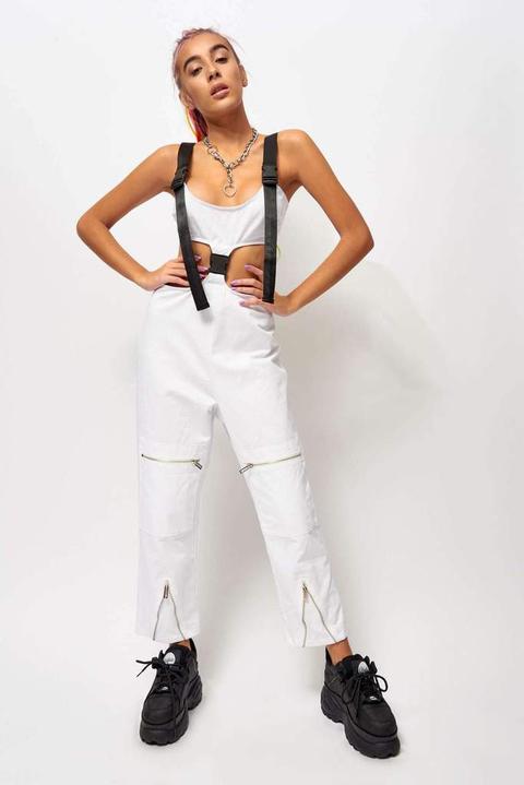 White store cargo jumpsuit