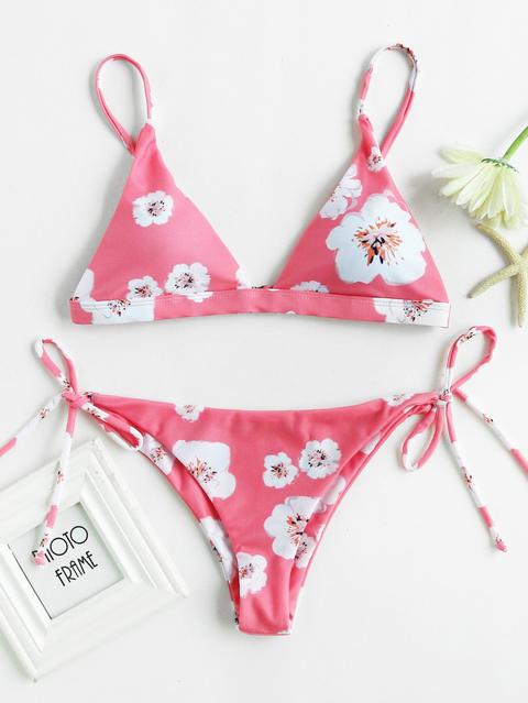 Set Di Bikini Con Stampa Di Fiore