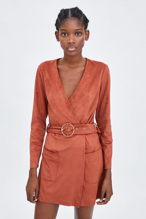 Faux suede 2025 jumpsuit dress