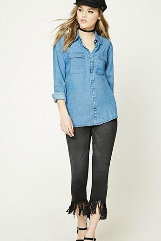 forever 21 denim shirt