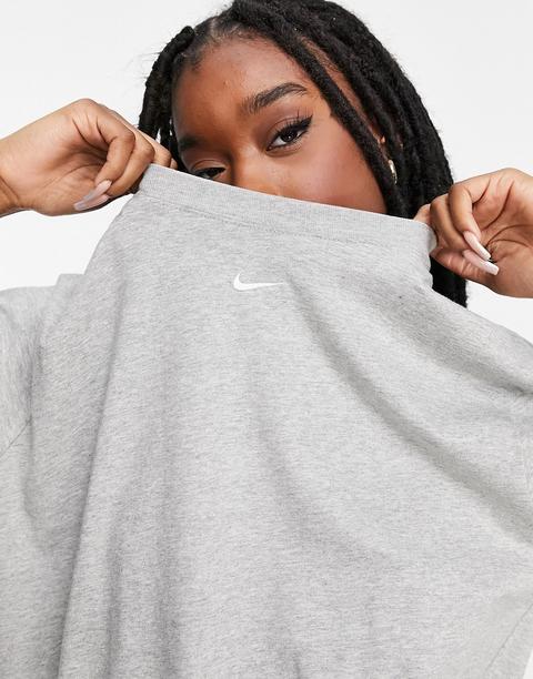 Nike Mini Swoosh Oversized T-shirt In Grey