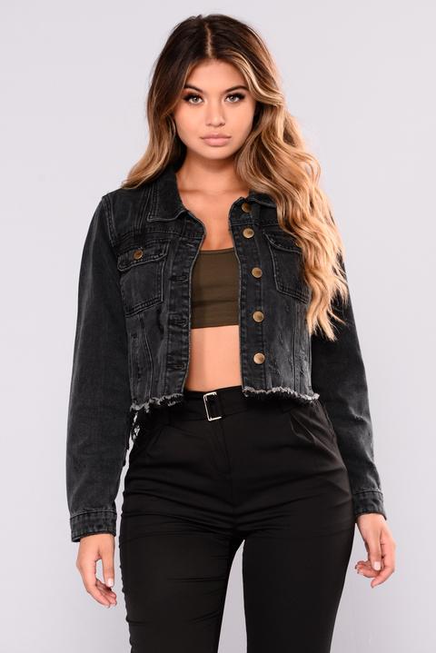 Whats Up Denim Jacket - Black