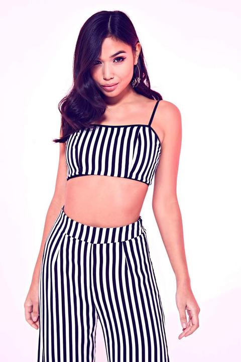 Black/white Stripe Crop Top