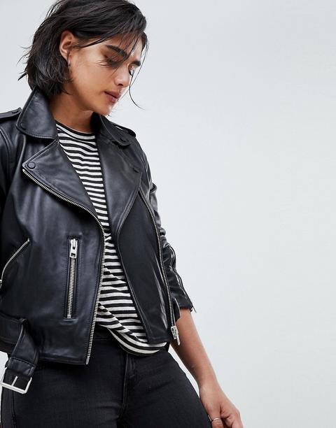 Allsaints - Balfern - Giacca Biker In Pelle - Nero