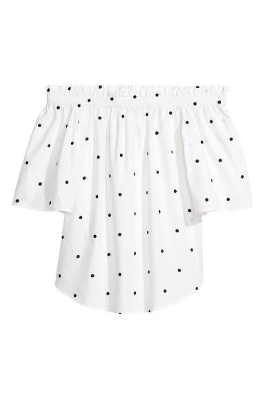 H & M - Top A Spalle Scoperte - Bianco