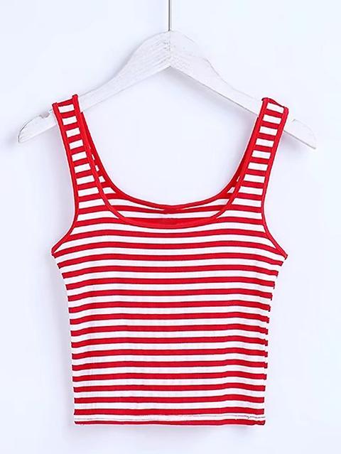 Scoop Neck Striped Tank Top