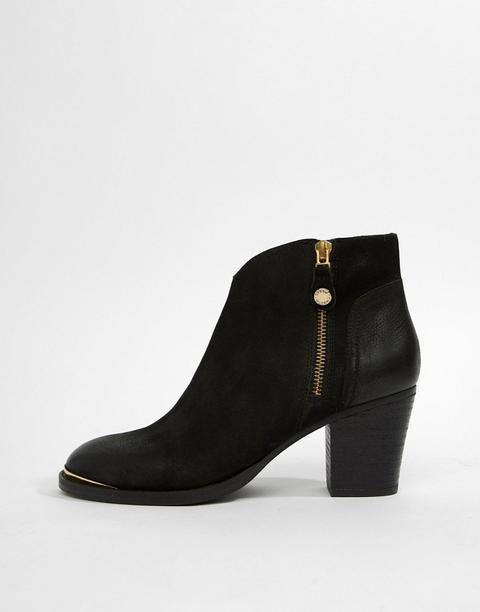 Steve Madden Kitten Heel Leather Boot - Black