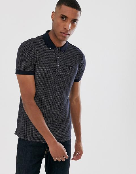 French Connection Micro Dot Polo Shirt 
