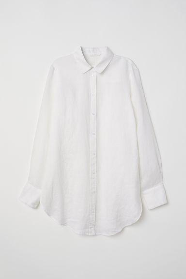 H & M - Camicia In Lino - Bianco