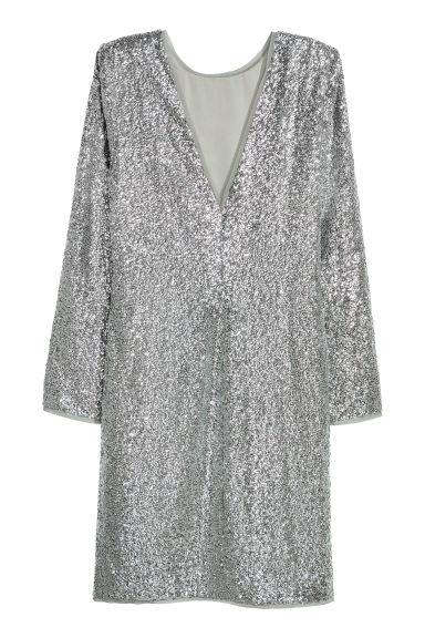 H & M - Abito Con Paillettes - Argento