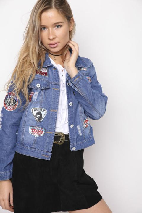 Patched Denim Jacket