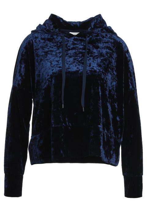 Noisy May Nmgirl Velvet Felpa Con Cappuccio Navy Blazer