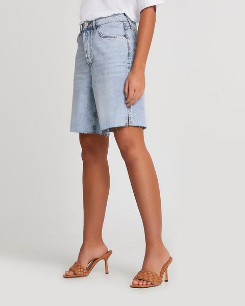 Denim Raw Hem Shorts