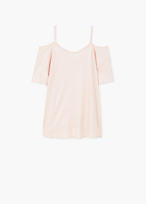 Camiseta Fluida Off-shoulder