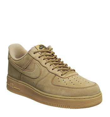 nike air force one trainers flax suede 