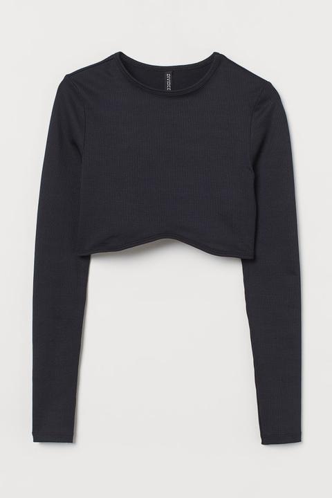 Top Cropped De Punto - Negro