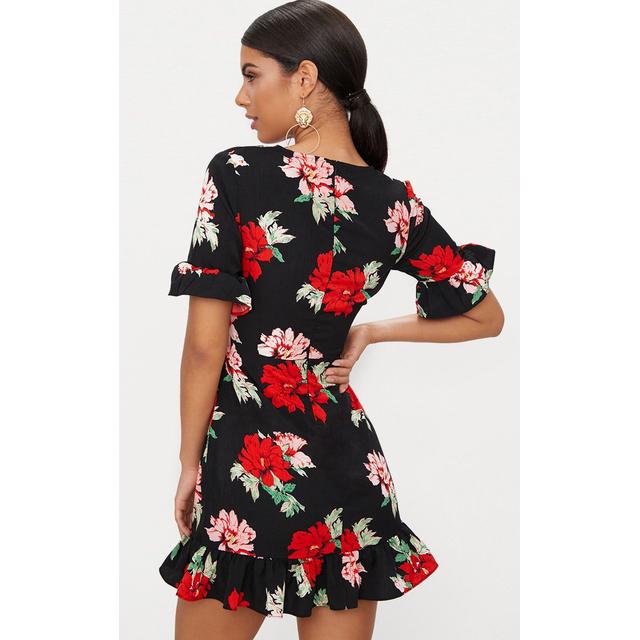 black floral corset swing dress A-line Cocktail Dress 2026 Lace Floral Mesh Sleeveless Swing Dress Black