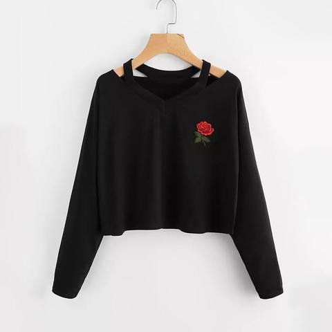 Sudadera Con Bordado Escote V-grande