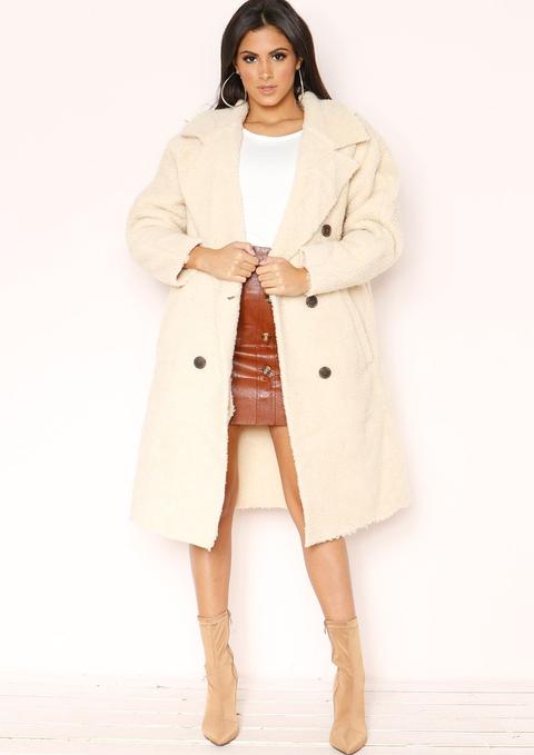 Steph Cream Borg Teddy Coat