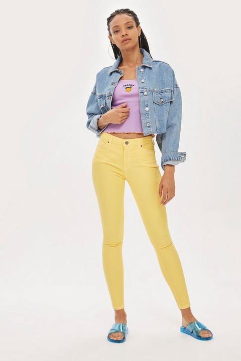 Womens Yellow Leigh Jeans - Yellow, Yellow