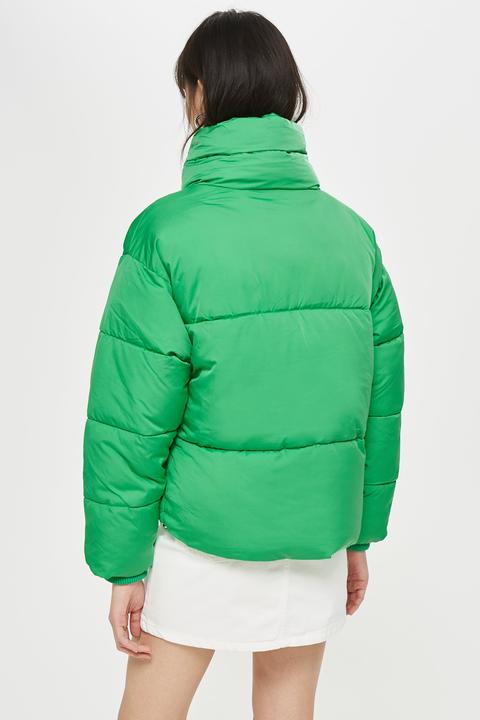emerald green puffer coat