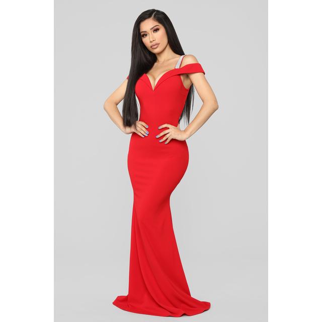 red rhinestone dress