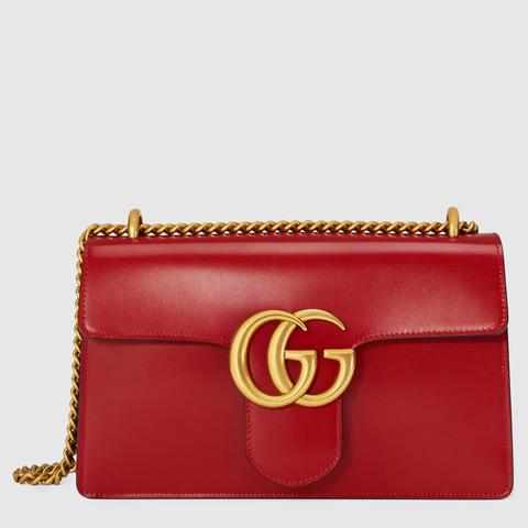 Bolso De Hombro Gg Marmont De Piel