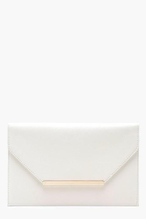 Pastel Crosshatch & Bar Envelope Clutch