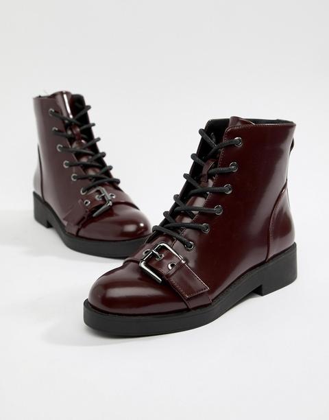 Asos Design - Acoustic - Robuste Biker-stiefel - Rot