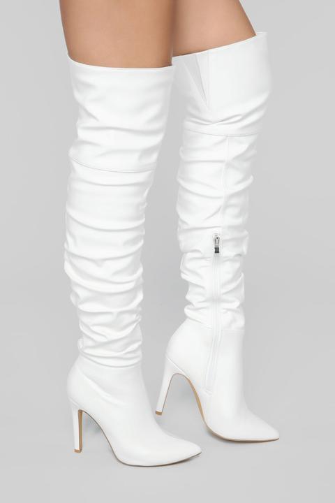 Stay Away From Me Heeled Boot - White
