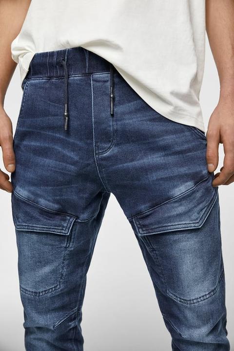 zara denim joggers